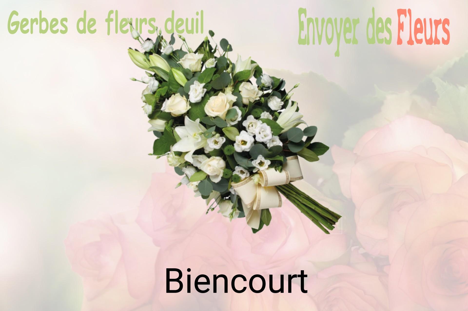Gerbe de fleurs de deuil livrée à Biencourt